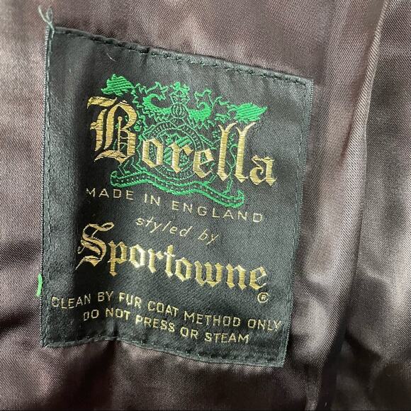 Vintage Black Faux Fur Jacket Rhinestone Buttons Borella Fur - Picture 12 of 12